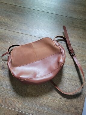 Classic Tan Leather Crossbody Bag - ABLE